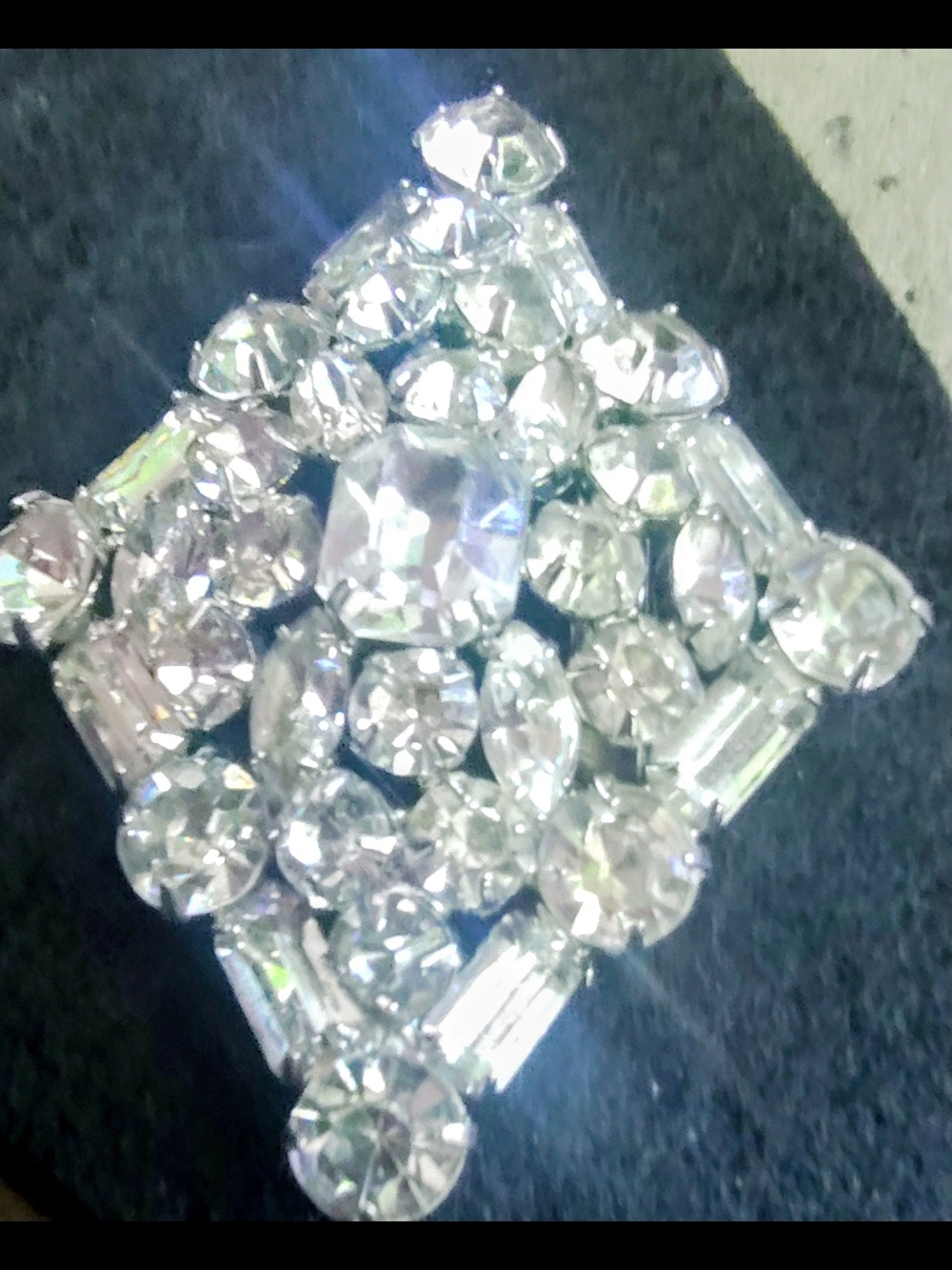 Crystal Clear Square Rhinestone Brooch - Women Jewelry
